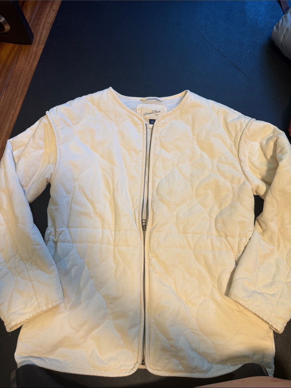Universal Threads Light Cream Quilted Zip-Front Women's Jacket